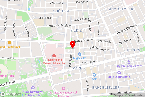 15 min Walking Distance to Beach in Muratpasa, Antalya - Hotel Location Map