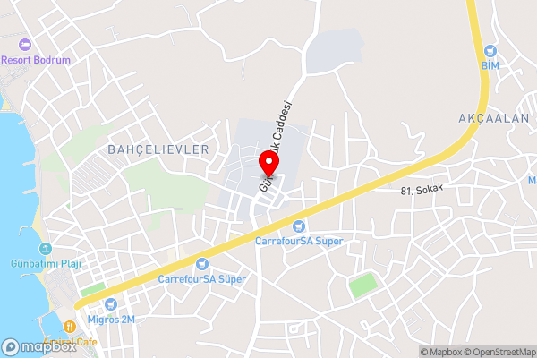 2 BR Spacious House with Garden in Gumusluk - BODRUM - Hotel Location Map