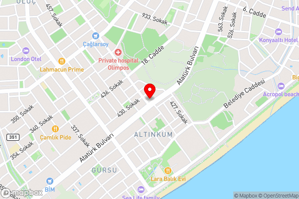 300 mt vom Konyaalti Beach Antalya. 150m2 - Hotel Location Map