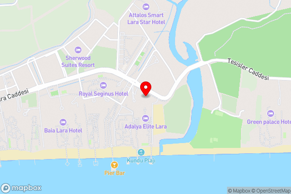 Adalya Elite Lara Hotel - Hotel Location Map
