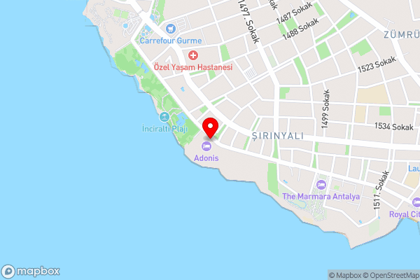 Adonis Hotel - Hotel Location Map