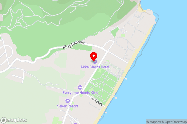 Akka Claros Hotel - All Inclusive - Hotel Location Map
