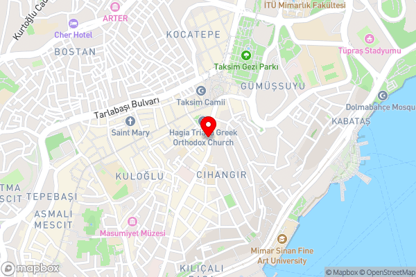 AKKA Lush Hotel Taksim - Hotel Location Map
