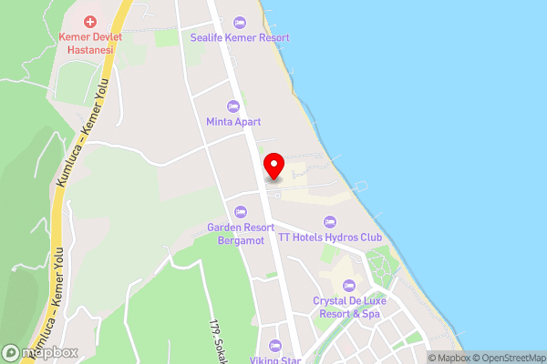 Akra Kemer - Ultra All Inclusive - Hotel Location Map