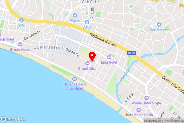 Alanya Risus Park Hotel - Hotel Location Map