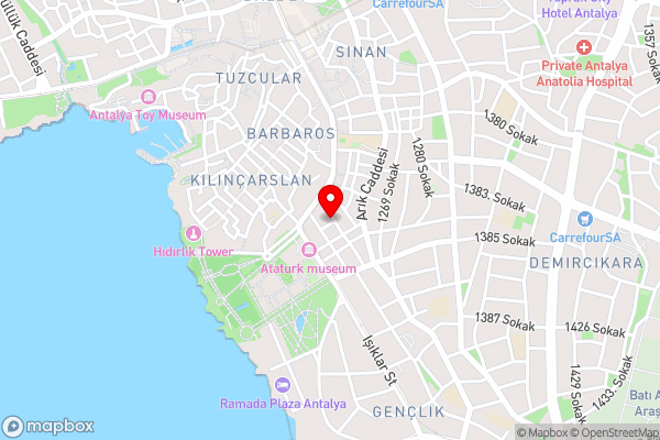 Antalya Old Town Otel - Hotel Location Map