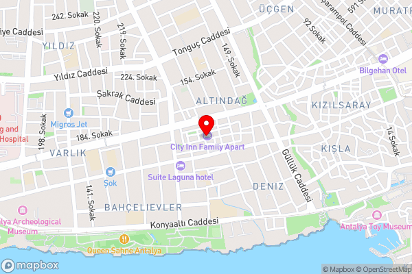 Apartment with Central Location and Balcony Close to Beach in Muratpasa, Antalya - Hotel Location Map