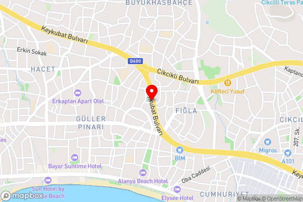 AS VENÜS HOTEL Alanya - Hotel Location Map