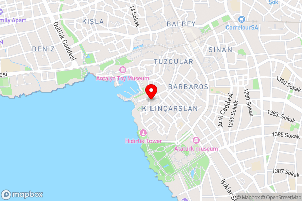 Aspen Hotel Kaleiçi - Hotel Location Map