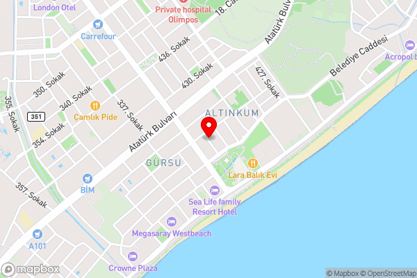 Aspendos Suites - Hotel Location Map