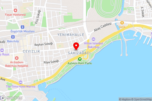 Bakirkoy Tashan Business & Airport Hotel - Hotel Location Map