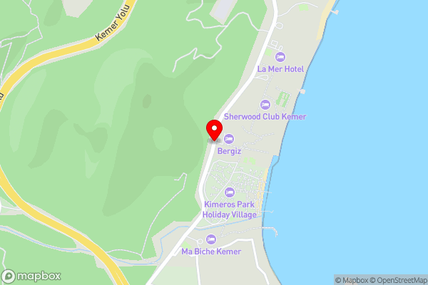 Bergiz Hotels & Resorts Kemer - Hotel Location Map