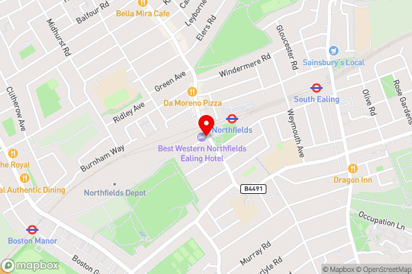 Best Western Northfields Ealing Hotel - Hotel Location Map