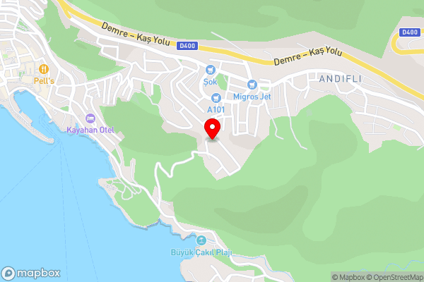 Blue View Suites Kaş - Hotel Location Map