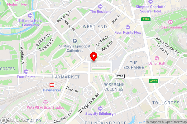 Bonnie Hotel Haymarket Edinburgh - Hotel Location Map