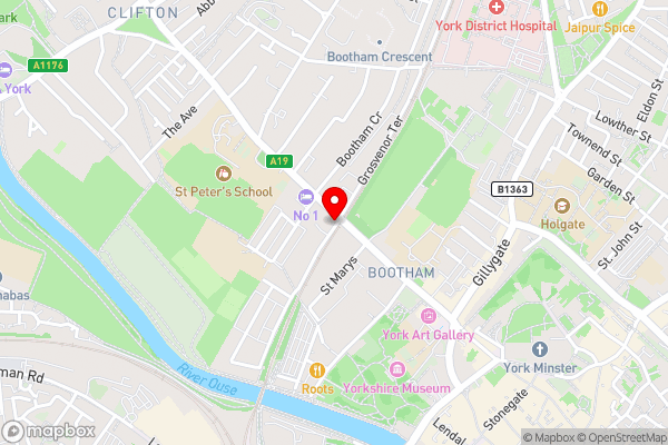 Bootham Court Grade II duplex apartment with free parking & Wi-Fi - sleeps 2-6 people - Hotel Location Map