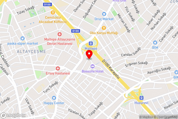 Bossuite Hotel Maltepe - Hotel Location Map