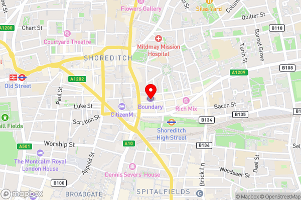 Boundary Shoreditch - Hotel Location Map