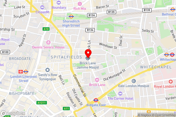 Brick Lane Hotel - Hotel Location Map