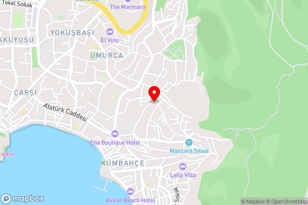 Central and Comfortable Apartment with Shared Pool near Beach in Bodrum - Hotel Location Map
