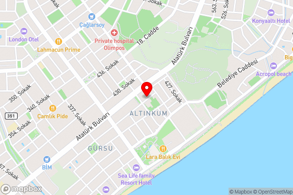 Central and Cozy Apartment near Beach in Antalya - Hotel Location Map