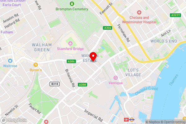 Chelsea off Kings Road One Bedroom Apartment with balcony - Hotel Location Map