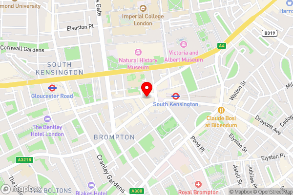 Cheval Harrington Court at South Kensington - Hotel Location Map