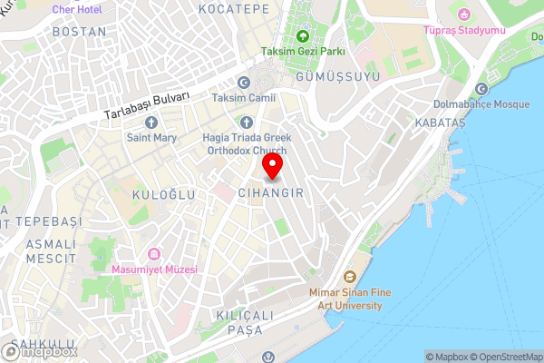 Cihangir Hotel - Hotel Location Map