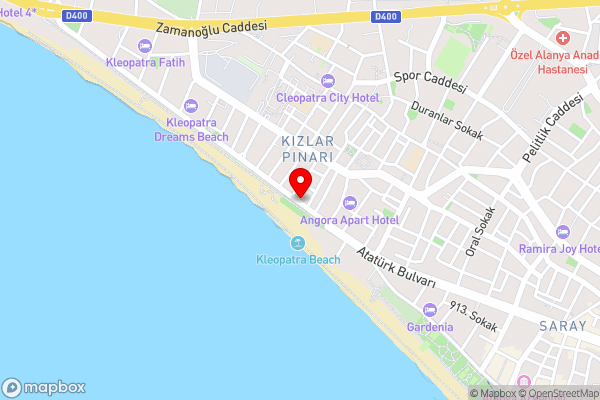 Cleopatra Golden Beach Hotel - Hotel Location Map