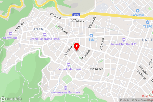 Comfortable Family Room with Balcony with Access to Private Beach in Marmaris - Hotel Location Map