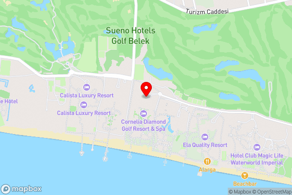 Cornelia Diamond Golf Resort & Spa - Hotel Location Map