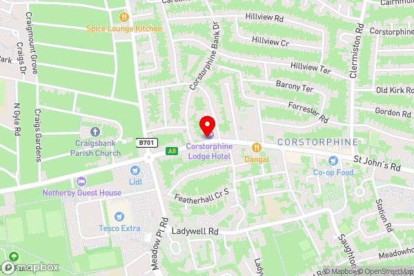 Corstorphine Lodge Hotel - Hotel Location Map