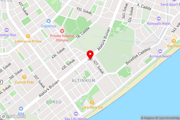 Cozy Flat with Balcony 5 min to Konyaalti Beach - Hotel Location Map