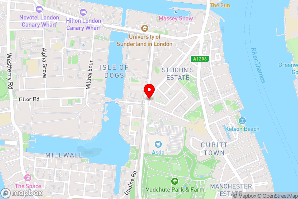 Crossharbour Canary Wharf 2 Bed Duplex Apartment - Hotel Location Map