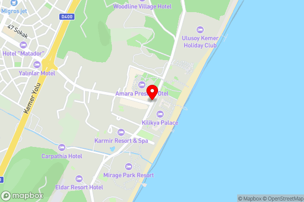 Crystal Prestige Elite (ex-Amara) - Hotel Location Map