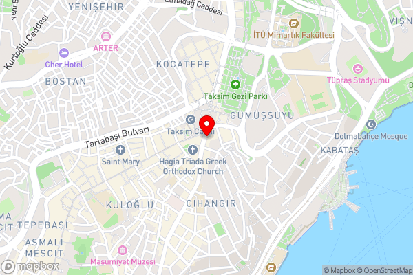 CVK Taksim Hotel Istanbul - Hotel Location Map