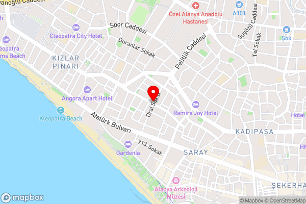 Damlatas Elegant Apart Hotel - Hotel Location Map