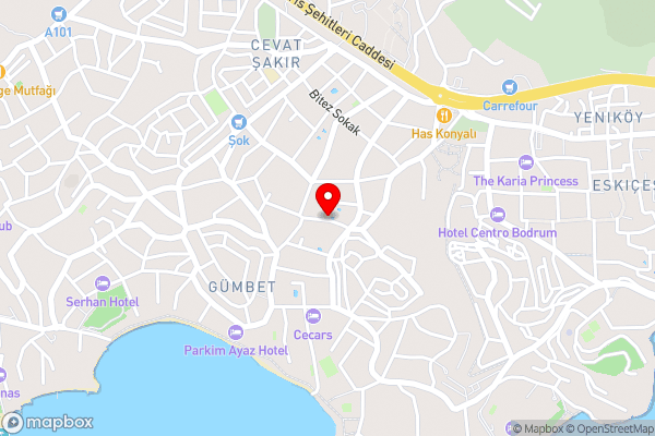 Derin Apart Hotel Bodrum - Hotel Location Map