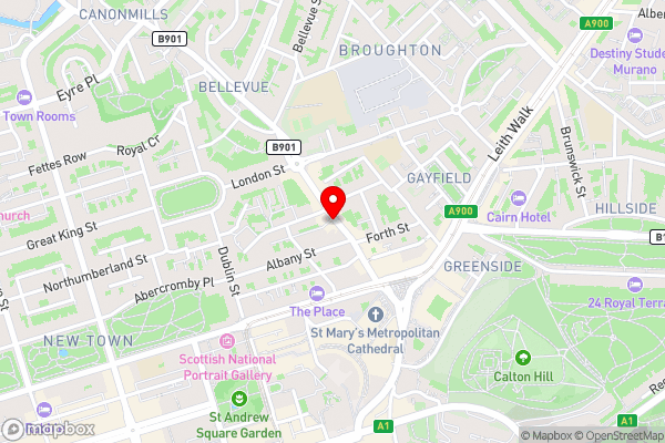 Destiny Scotland - Broughton St Lofts - Hotel Location Map
