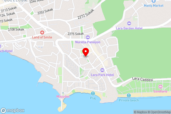 Dionisus Hotel Lara - Hotel Location Map