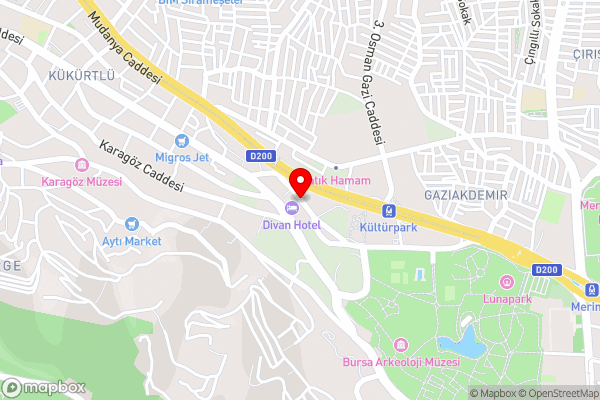 Divan Bursa - Hotel Location Map