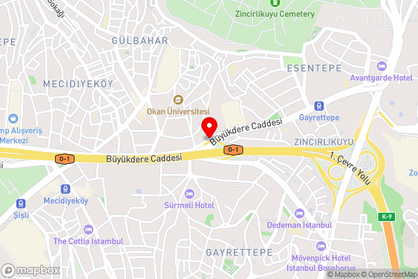 DoubleTree by Hilton Istanbul Esentepe - Hotel Location Map