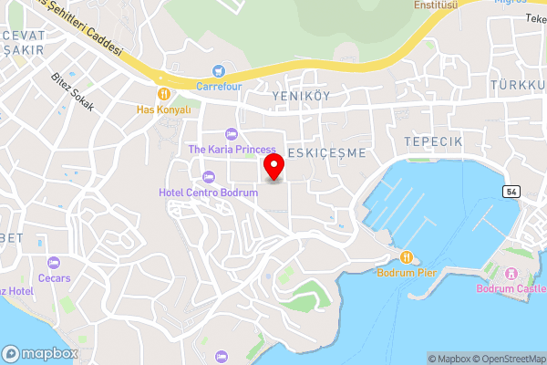 Duplex Holiday Home for 4 People in Bodrum Center - Hotel Location Map