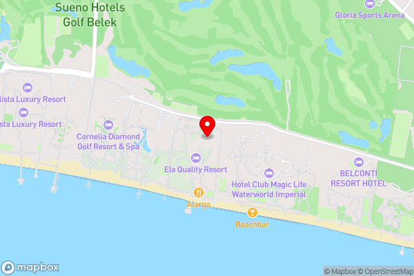 Ela Excellence Resort Belek - Hotel Location Map