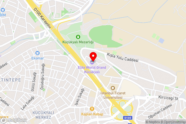 Elite World Grand Istanbul Küçükyalı Hotel - Hotel Location Map