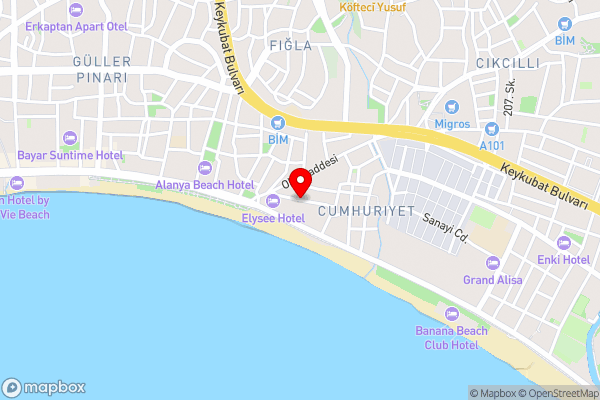 Elysee Rive Otel - Hotel Location Map