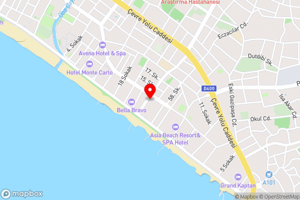Emir Fosse Beach Hotel - Hotel Location Map