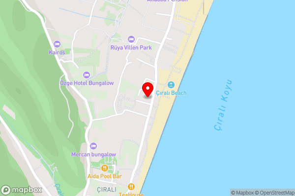 Esralina Bungalows Cıralı - Hotel Location Map