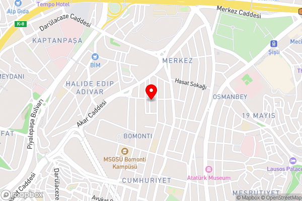 Febor İstanbul Bomonti Hotel & Spa - Hotel Location Map
