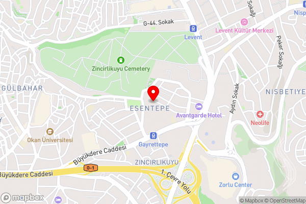Febor Park İstanbul Levent Hotel - Hotel Location Map